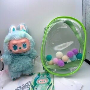 Authentic Serenity Pop Mart Labubu Big Into Energy Plush Keychain w/ Bag